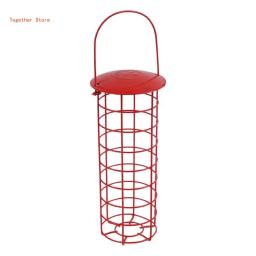 Alimentador pássaros, malha metal, alimentador pássaros selvagens, tubo, pendurado, suporte sebo, 6xdd - Image 3