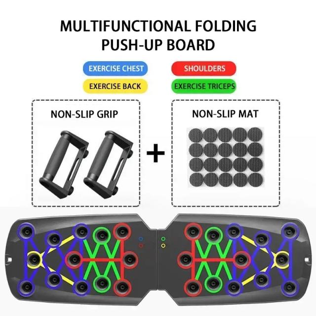 Placa Push-Up Multifuncional Portátil com Alças para Treinamento Completo de Peito, Abdômen, Braços e Costas