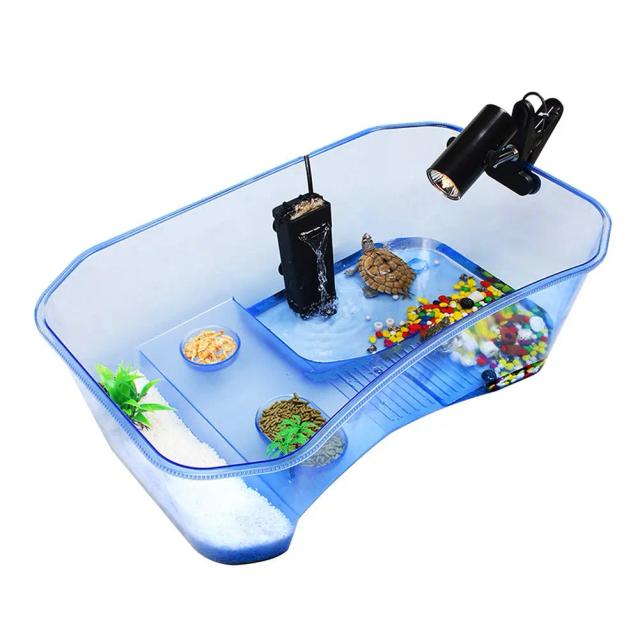 Tanque Vivarium para Répteis com Rampa Basking para Tartarugas e Jabutis - Ideal para Dropshipping