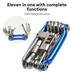 11 em 1 kit de ferramentas de reparo de bicicleta mountain bike chave de fenda corrente hex falou multifuncional conjunto de reparo de bicicleta ferramenta de ciclismo - Image 3