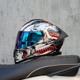 Capacetes de motocicleta para homem e mulher usar lente dupla locomotiva capacetes cascos para capacete da motocicleta - Image 4