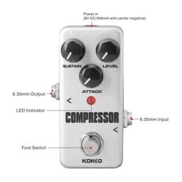 KOKKO-guitarra elétrica Compressor Pedal, FCP-2, compressão, circuitos analógicos puros, True Bypass, acessório de guitarra - Image 3