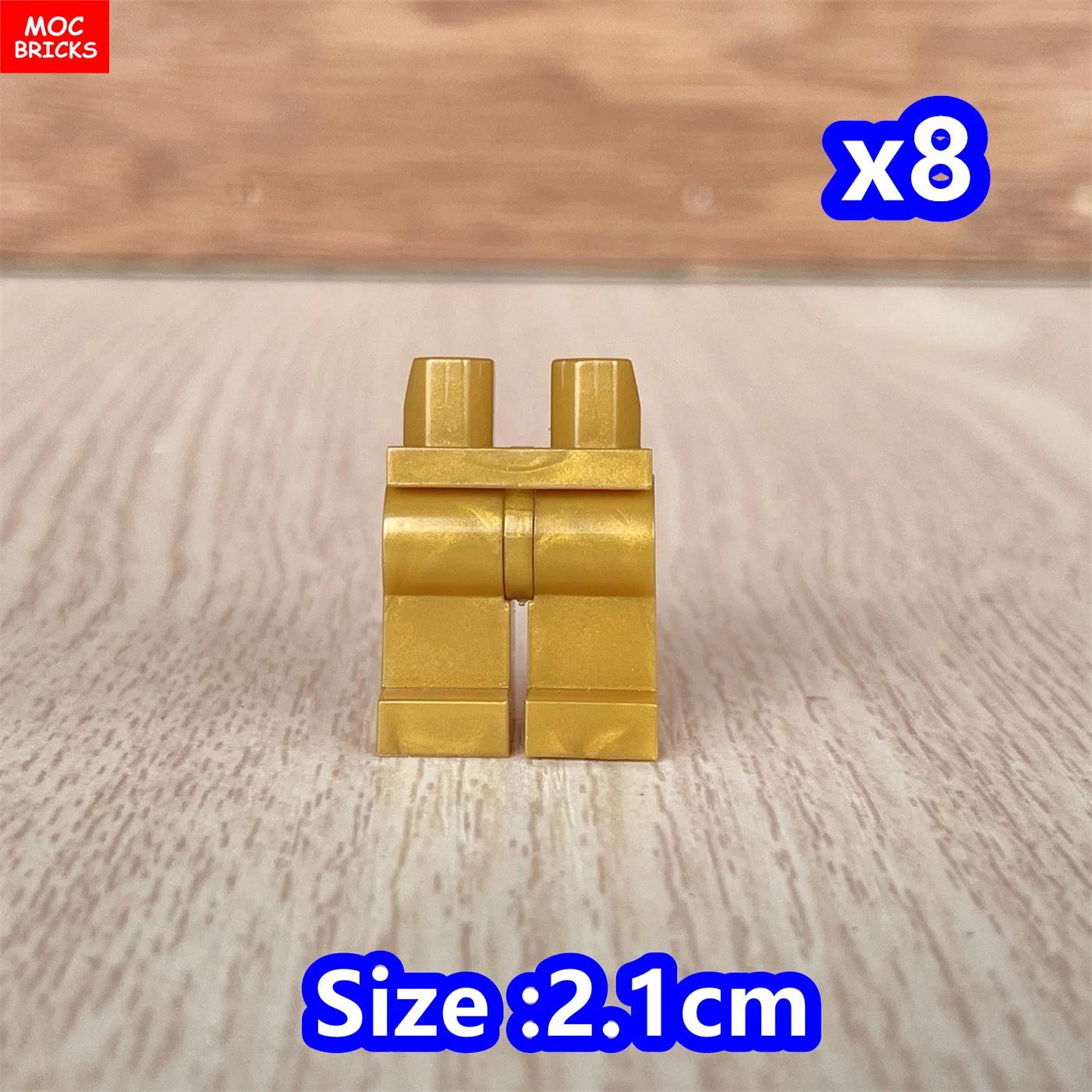 8 pçs/lote MOC Tijolos Calças Em Branco pernas Corpo Desgaste Figura Acessório Montado Blocos de Construção Brinquedo Crianças Bonecas de Plástico - Image 1