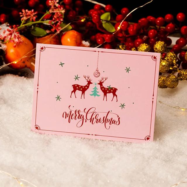 Cartões de Natal Personalizados em Papel Kraft - Conjunto com 10 Convites em Branco para Festas