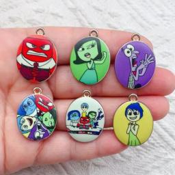 Charme dos desenhos animados para fazer jóias, colar, pulseira, brinco, pingente, acessórios de bricolage, liga, metal, banhado a ouro, 10pcs - Image 1
