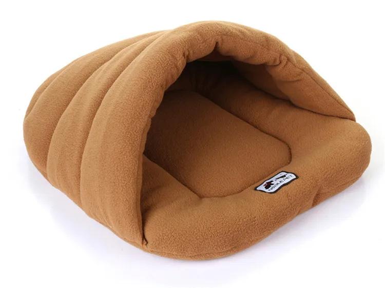 Velo polar macio camas para cães de estimação inverno quente animais de estimação esteira aquecida pequeno canil do cão casa para filhote de cachorro gatos saco de dormir ninho camas caverna - Image 1