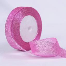 Fita para costura, fita metálica, dourada e prateada, glitter, organza, para artesanato, tecido, festa de natal, casamento, presente, embrulho, 25 jardas (0.6cm-4cm) - Image 5