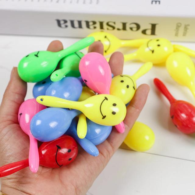 Mini Maracas de Plástico para Crianças - 20 Peças de Instrumentos Musicais Coloridos para Festas e Chuveiros de Bebê