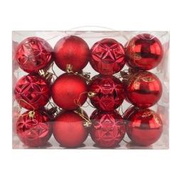 Kit Bolinhas de Enfeite de Natal para Decoração Pendurar 24 Unidades 6cm - Vermelho - Image 5