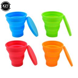 Portátil Silicone Retrátil Copa Dobrável com Tampa, Telescópico Dobrável Beber Cup, Viagem ao ar livre Copa da Água, 200ml - Image 1