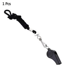ABS Professional Black Whistle com colhedor, esportes ao ar livre, camping, caminhadas, jogo de arbitragem, treinamento, sobrevivência, 1, 2, 4pcs - Image 6