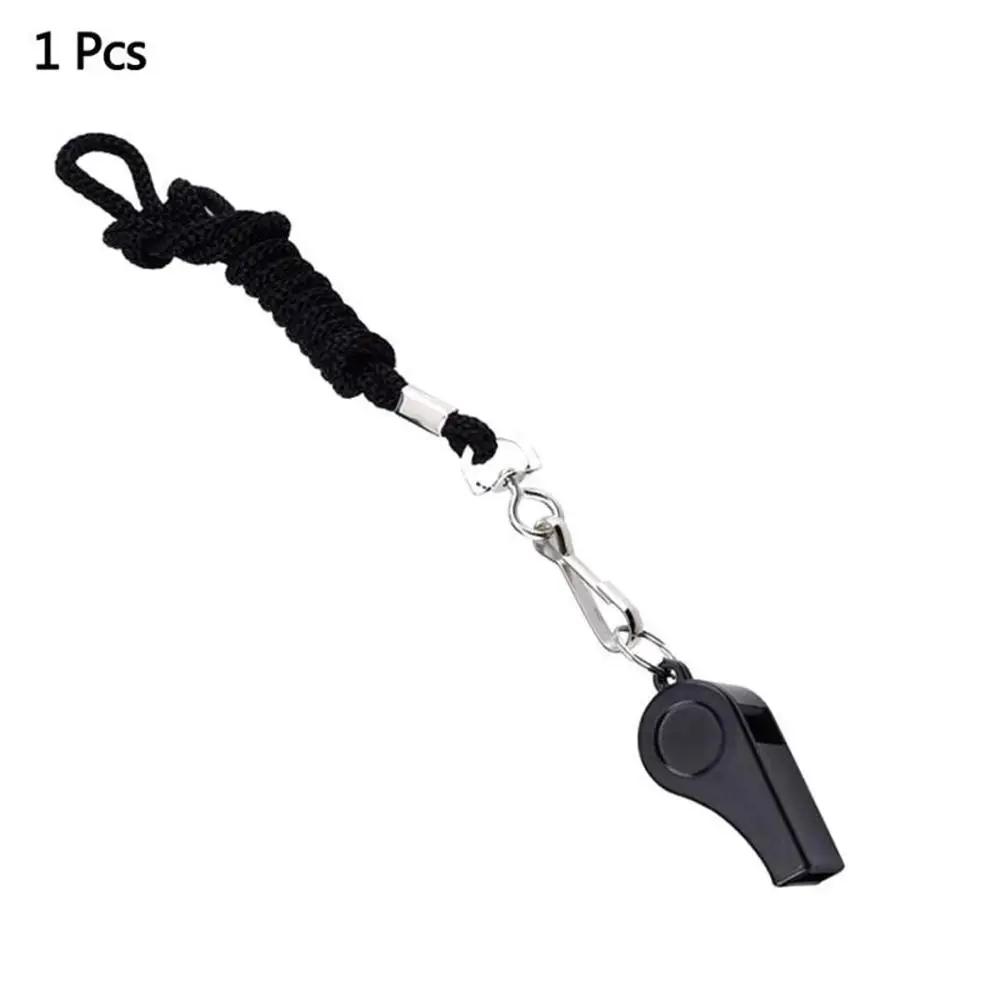 ABS Professional Black Whistle com colhedor, esportes ao ar livre, camping, caminhadas, jogo de arbitragem, treinamento, sobrevivência, 1, 2, 4pcs - Image 1