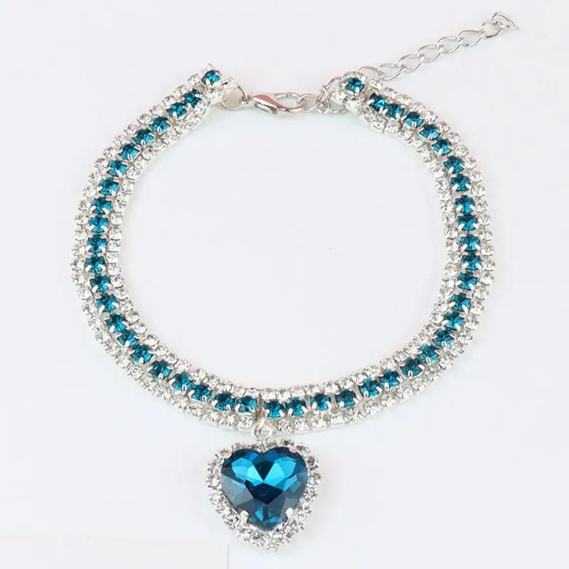 Colar para animais de estimação, suprimentos para cães e gatos, coleira ajustável com pingente de osso de zircônia de diamante, joias de luxo, metal, cobre, coleiras para cachorros - Image 1
