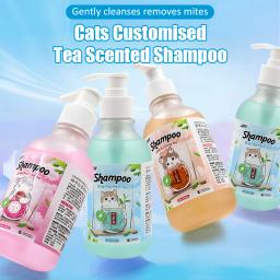 Gel de banho Cat Anti Coceira Limpeza Profunda, Shampoo Hair Care, Remoção de ácaros bactericidas, Pet Products, Desodorante Coceira, Perfume de Chá, 280ml - Image 2
