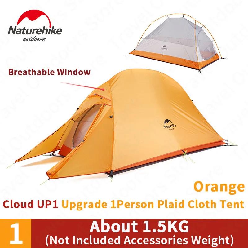 Naturehike-barraca de acampamento impermeável com revestimento de silicone, tenda nuvem up, 1 pessoa, 1.5kg, 20D Nylon, Tourist Mat, Upgrade - Image 1