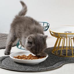Tigela de cerâmica para animais de estimação, tigela de metal para gato, tigela de cerâmica para alimentação, lanche, prato de comida enlatada, anti-espondilose cervical, bacia de alimentos - Image 5