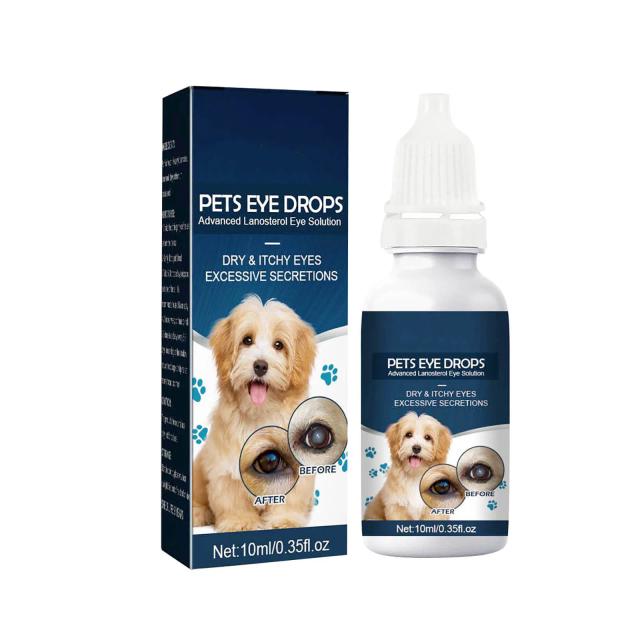 Solução Avançada de Lanosterol: Gotas Lubrificantes Oculares Terapêuticas para Cães e Gatos, 10ml