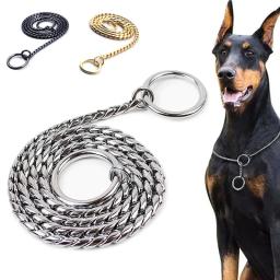 Coleira de cobre para animais de estimação, coleira de cachorro, corrente de cobra, metal Choke, P Slip, coleiras para cães pequenos, médios e grandes - Image 1