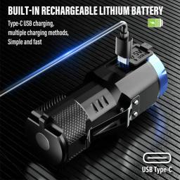 Mini lanterna led recarregável, luz de acampamento com luzes laterais e abajur traseiro com ímã adequado para explorar, acampar - Image 2