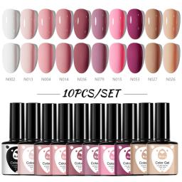 Glitter Gel Esmalte, Soak Off, unhas LED UV para Manicure DIY, brilho cintilante, outono, quente, rosa, 10 pcs por conjunto - Image 1