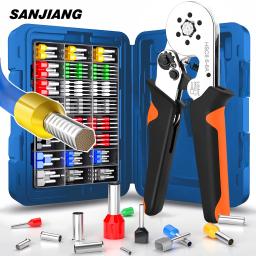 Tubular Virola Crimping Toolbox com Conectores de Fio, Catraca Auto-Ajustável, Crimper para Conectores de Fio Elétrico Conjunto - Image 1