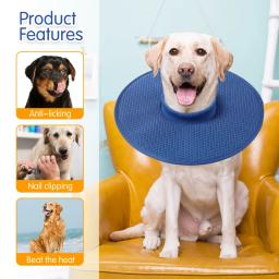 Colar de recuperação de cão respirável ajustável, após a cirurgia, cirurgia anti-mordida, lamber, ferida, pequenos e grandes cães acessórios - Image 5