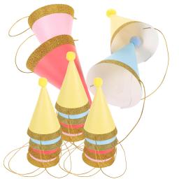 12pçs chapéu de festa com pompom para crianças, chapéu para cone de aniversário, adereços fofos para fotos, presentes para crianças - Image 2