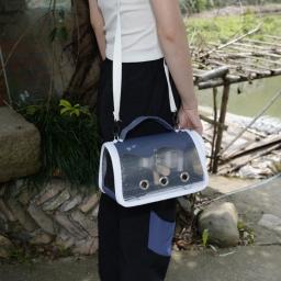 Bolsa transportadora para animais estimação, projetada transparente, com alimentação poleiro, dobrável, universal, - Image 4
