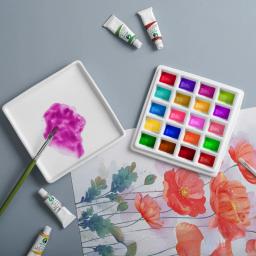 Paleta Cerâmica Quadrada para Mistura de Cores, Bandeja de Pintura para Aquarela, Guache, Pintura Acrílica, Art Supplies - Image 3