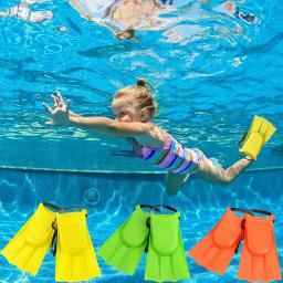 Nadadeiras curtas de natação infantil, aletas ajustáveis de treinamento em PVC, nadadeiras de mergulho, leve, scuba, 1 pares - Image 1