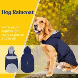 Impermeável Pet Raincoat com tira reflexiva, Roupa do cão, Cat Hooded Jacket, Outdoor Supplies - Image 3