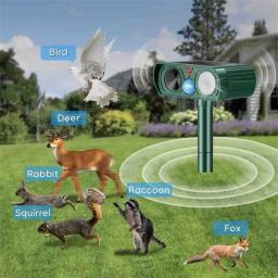 Solar Powered Animal Repeller, Ultrasonic dissuasor, cão, gato, pássaro, ratos, assustado - Image 3