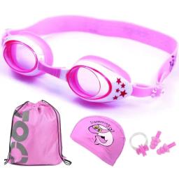 Meninos e meninas natação tampão anti nevoeiro nadar óculos de ouvido silicone plug com saco de armazenamento para crianças natação acessórios conjunto - Image 1