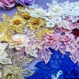 Laço colorido do bordado 3d para o vestido de casamento, acessórios da decoração, estilos populares os mais atrasados, diy, 2021, 1pair - Image 2