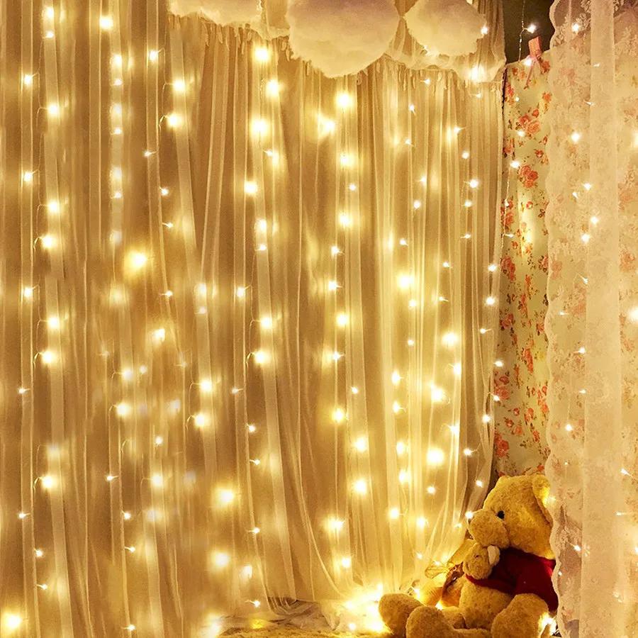Cortina de janela, luz de fada, festa, feriado, casamento, pano de fundo, cintilação, guirlanda, 3m, 4m, 6m, 8m - Image 1