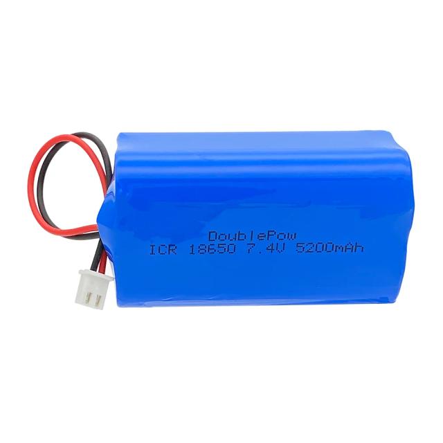 Bateria Recarregável de Lítio Doublepow 7.4V 18650 3600mAh/5200mAh com Placa de Proteção e Conector XH-2P para Megafones e Alto-falantes