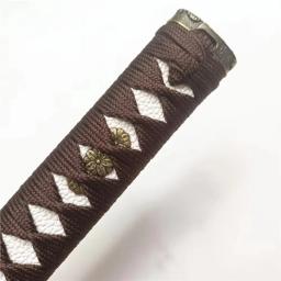 26cm marrom tsuka lidar com menuki fuchi kashira acessórios japonês samurai katana espada diy peças acessório - Image 4
