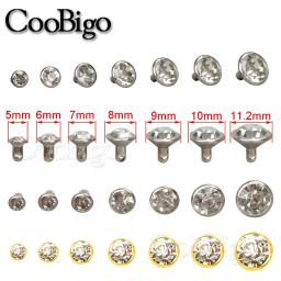 100 conjuntos de cristal strass guarnição tampa dupla rebites diamante studs diy artesanato roupas saco sapatos picos couro broca vidro prego - Image 2