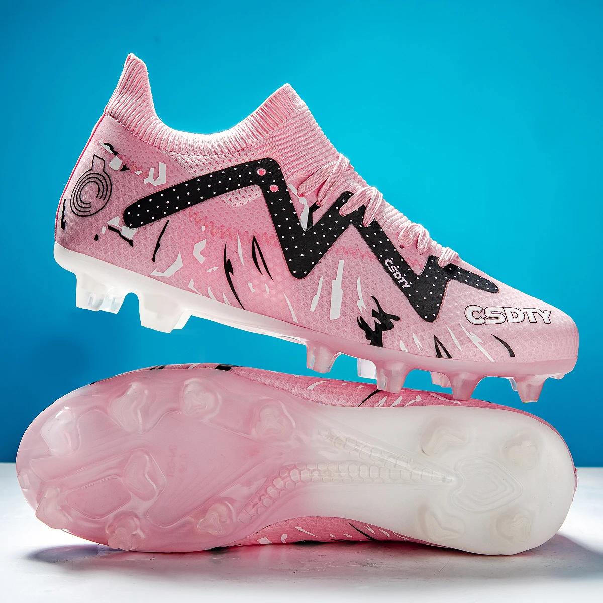Sapatos de futebol com chuteiras para homens, sapatos de futebol profissional para meninos, tênis de treinamento ultraleves antiderrapantes, TF, FG, alta qualidade - Image 1