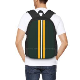Mochila de faculdade para estudante universitário adolescente, Green Bay Futebol Padrão Design, Yellow Sports Team, Player Game, Mulheres - Image 6