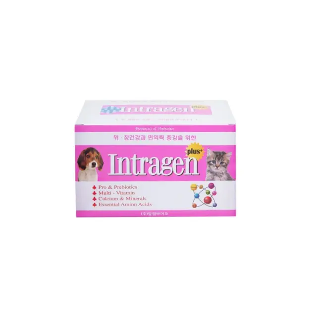 Probióticos Nutricionais Intragen Plus Power para Cães e Gatos - Suplemento de 2g em Embalagem com 100 Unidades