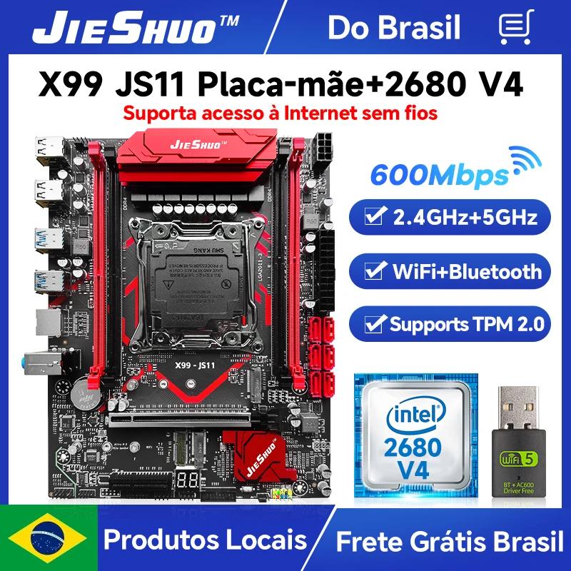 Conjunto de Placa Mãe JIESHUO X99-JS11 para Jogos com Processador Xeon E5-2680 V4 Compatível com RAM DDR4 2133MHz Dual-Channel e WiFi - Image 3