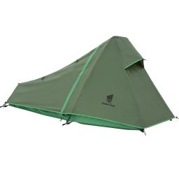 Única pessoa camuflagem verde caminhadas barraca, ao ar livre Camping equipamentos esportivos, pirâmide impermeável montanhismo, pólo de alumínio - Image 3