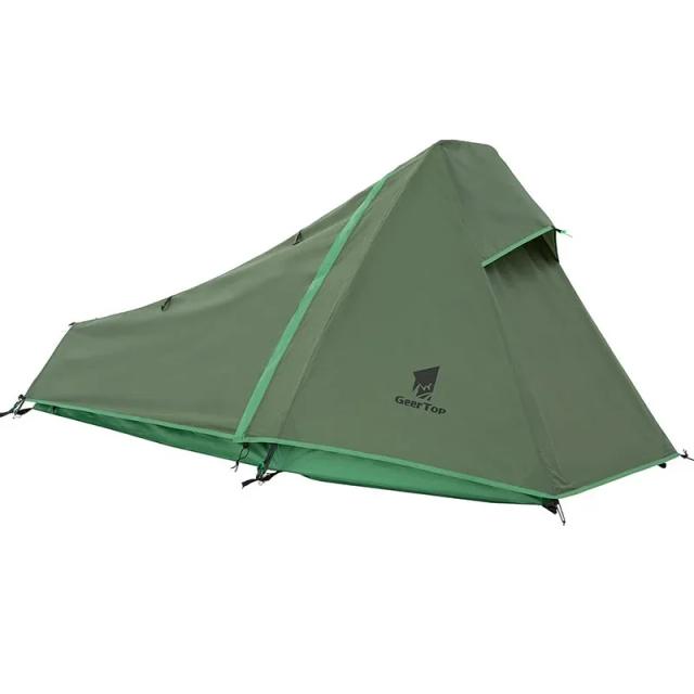 Caminhadas ao Ar Livre: Barraca Pirâmide Impermeável em Camuflagem Verde com Estrutura de Alumínio para Camping e Montanhismo