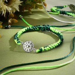 Nylon Cord para Macramé Colar e Amizade Pulseiras, Rattail Silk, Beading Corda para Pulseira, cetim verde, 2mm - Image 2