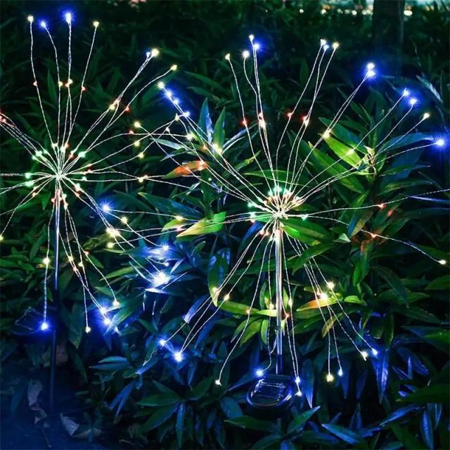 Decoração Natalina: Luzes de Natal à Prova d'Água para Jardim e Casamento com Efeito de Fogos de Artifício Solar