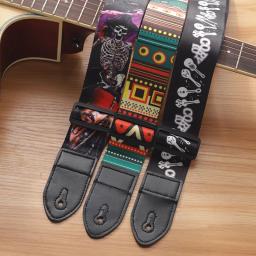 Correia de guitarra ajustável para guitarra elétrica acústica baixo acessórios musicais poliéster cinto de guitarra individual - Image 2