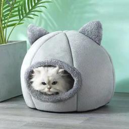 Pet Tent Cave Bed para gatos Cães pequenos Auto-aquecimento Cat Tent Bed Cat Hut Confortável Pet Sleeping Bed - Image 5