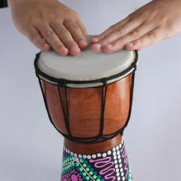 Portátil Africano Mão Tambor para Crianças, Instrumento De Percussão, Arte Colorida Padrão, Luz Tambourine, Presente - Image 2