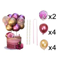 Conjunto de 10 balão de látex e lantejoulas de metal para bolo, decoração colorida para festa de aniversário casamento, chá de bebê - Image 3